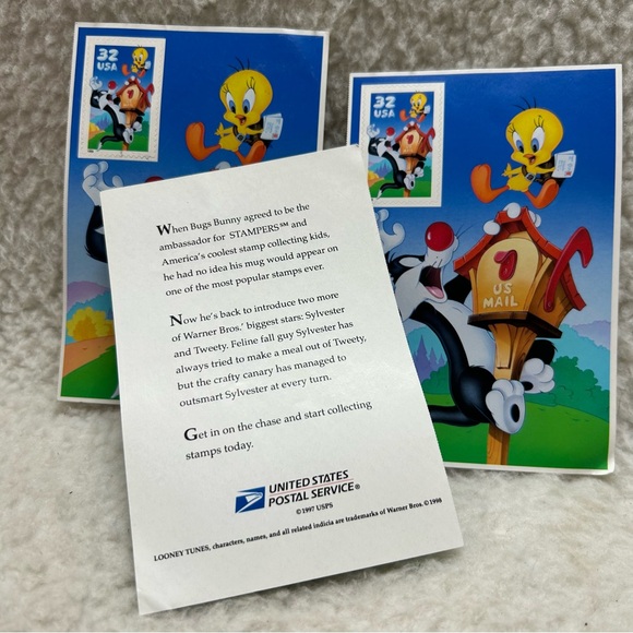 3 Collection stamps Looney Tunes 1997 USPS 5" Sylvester Tweety 32 cents - Picture 4 of 8